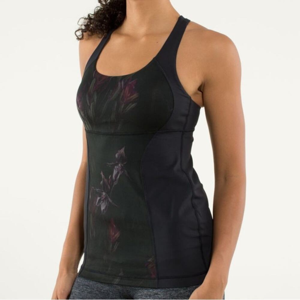 Lululemon Energy Tank Midnight Iris Multi / Black Size 4